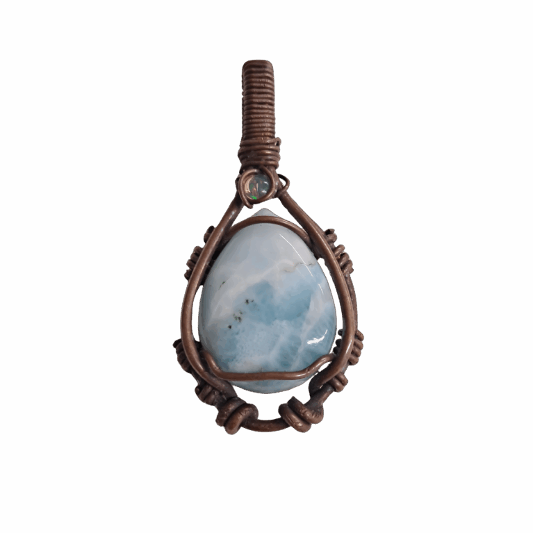 Talisman Énergétique Lammar & Opale Sertir Cuivre – Protection & Équilibre