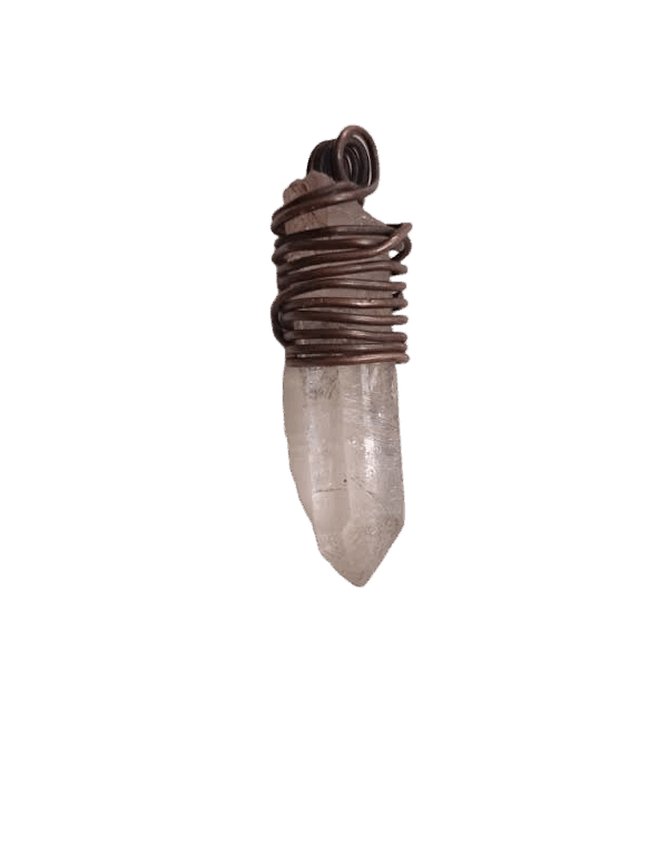 Talisman Cristal de Roche Sertir Cuivre – Pureté & Amplification Énergétique