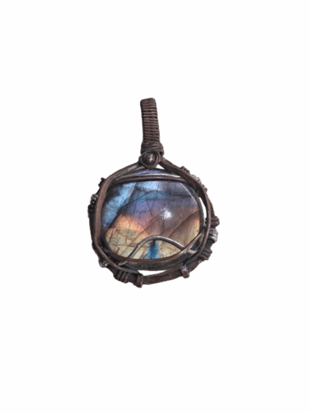 Talisman Labradorite Sertir Cuivre – Bouclier Contre les Énergies Négatives