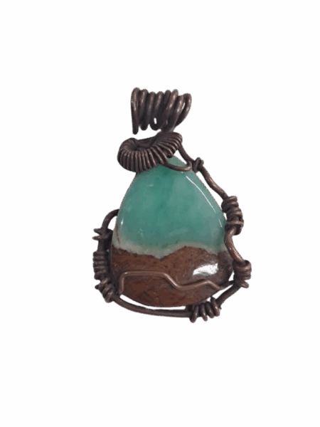 Talisman Chrysoprase Sertir Cuivre – Énergie du Cœur & Transformation